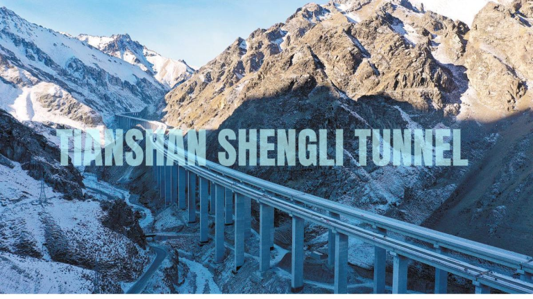 World’s longest expressway tunnel Tianshan Shengli in Xinjiang, China