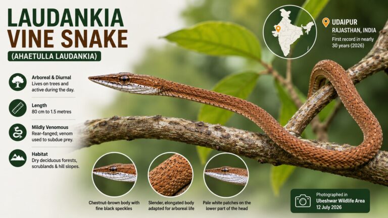Laudankia Vine Snake Recorded in Udaipur After Nearly Three Decades