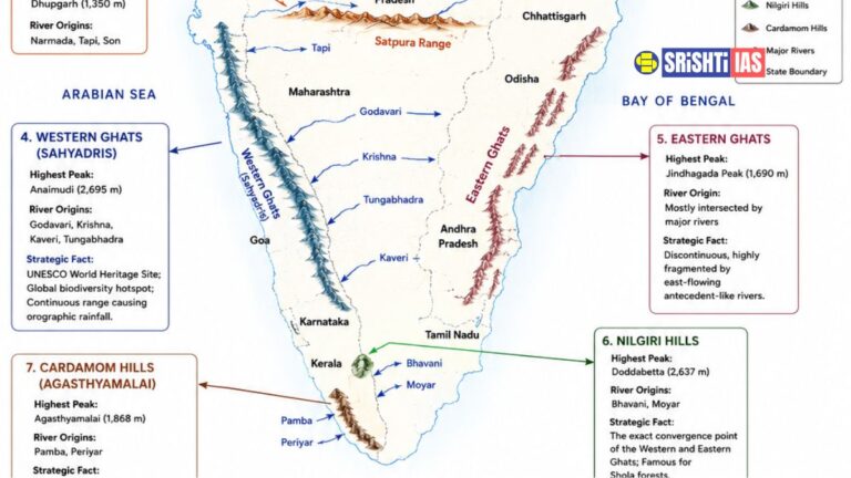 Mountain Ranges of Deccan and South India